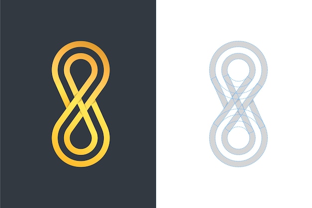 두 가지 버전의 로고 황금 디자인