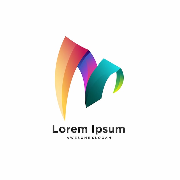 Illustrazione di design sfumato colorato unico logo