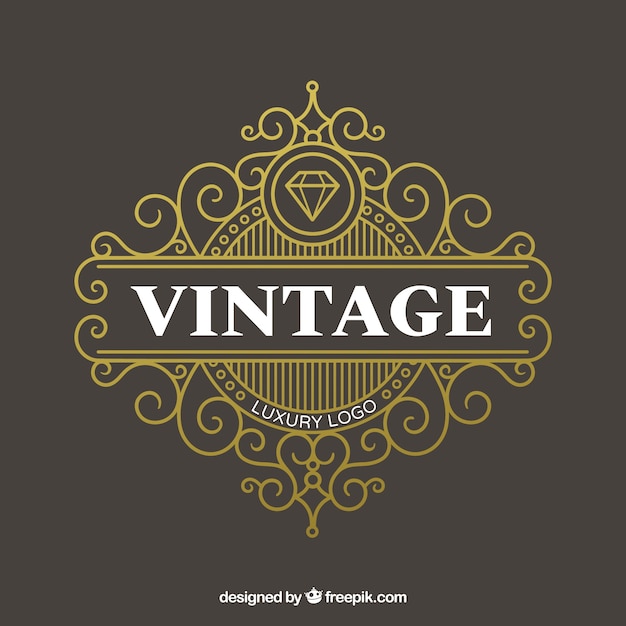 Vettore gratuito logo in stile vintage e di lusso