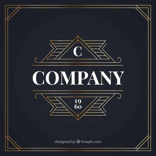 Free vector logo in vintage and luxury style