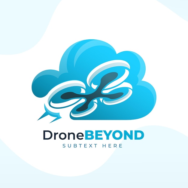 Logo web template gradient drone design