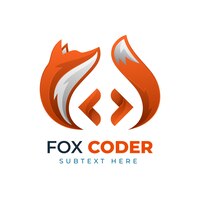 Logo web template gradient fox code