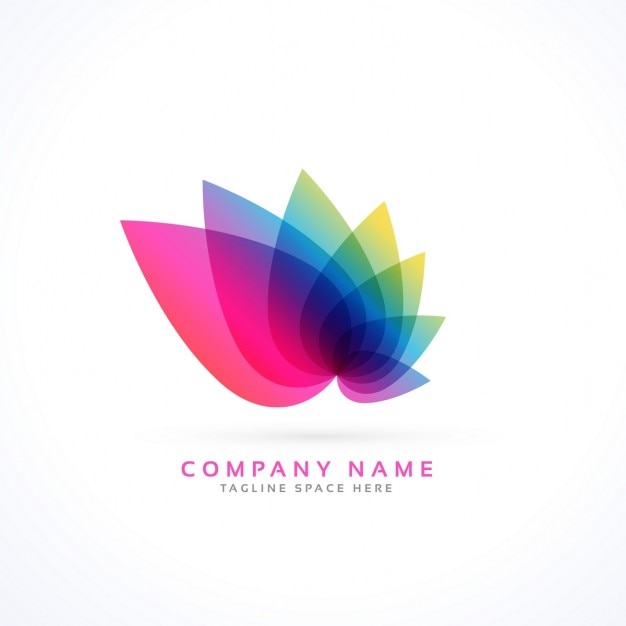 Free vector logo with abstract leaves