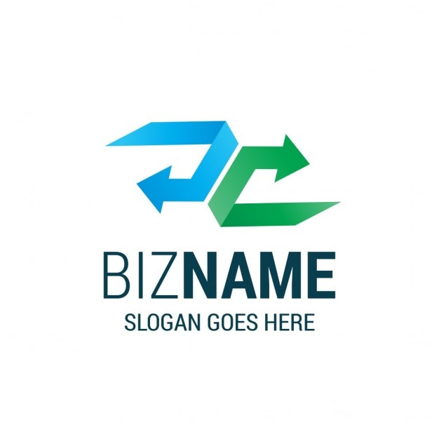 Free vector logo with a blue arrow and a green arrow