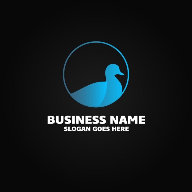 Logo with a blue duck