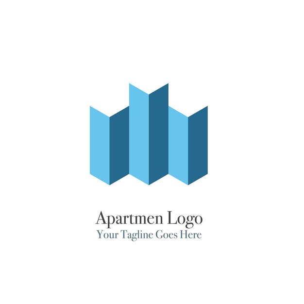 Logo with blue geometric bars