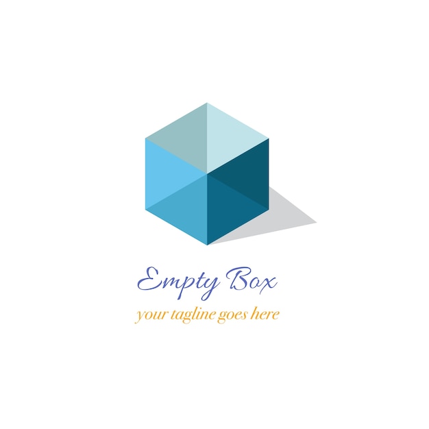 Free vector logo with a blue hexagon