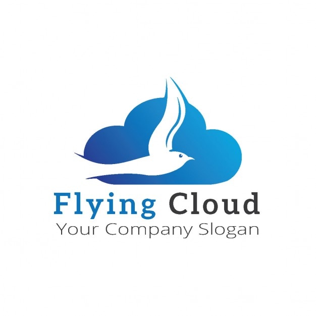 Free vector logo with a cloud and a bird