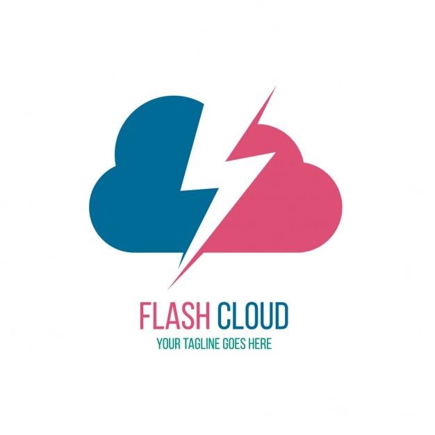 Free vector logo with a cloud and lightning