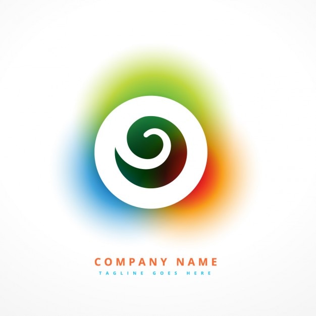 Logo with colorful swirl