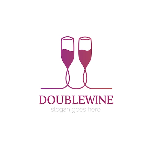 Logo con bicchiere di vino design