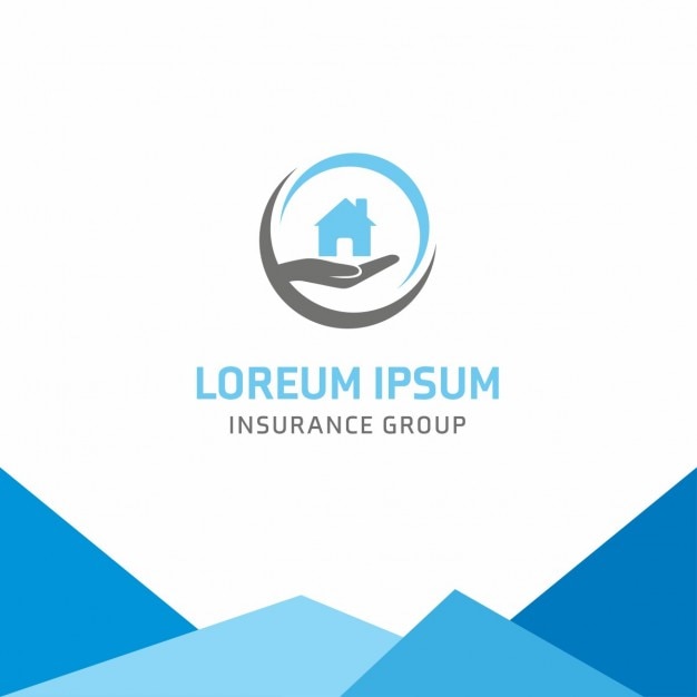 logo with a hand and a house