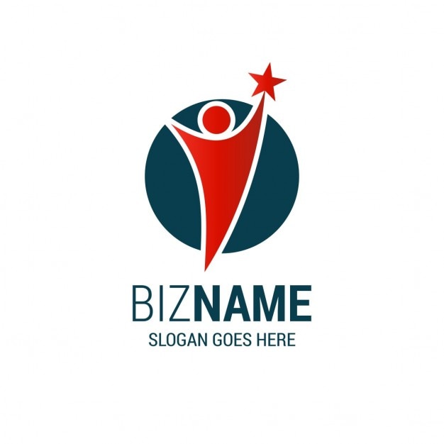 Logo with a human shape and a star