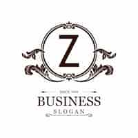 Free vector logo with an ornamental frame and the letter z