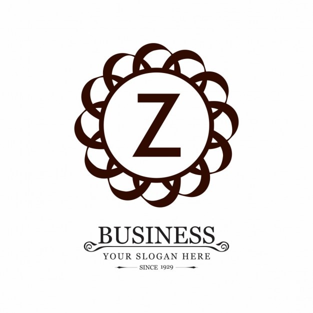 Free vector logo with an ornamental frame and the letter z