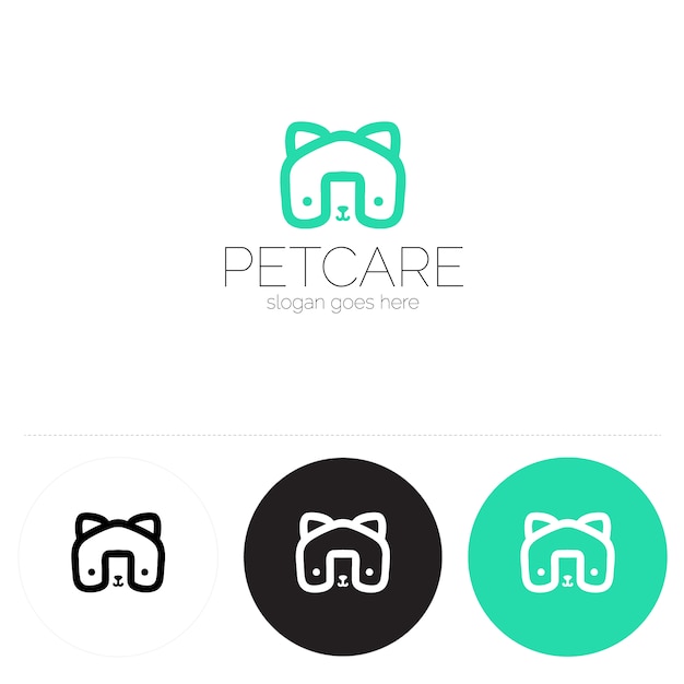 Бесплатное векторное изображение Логотип с дизайном для домашних животных