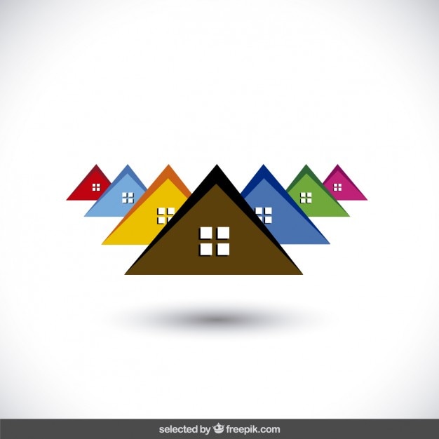 Free vector logo with roofs