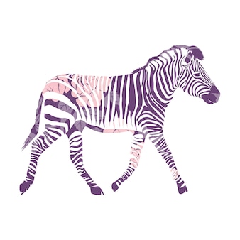 Логотип с головой зебры. плоский портрет зебры для открытки, плаката, приглашения, книги, плаката, блокнота, альбома эскизов.
