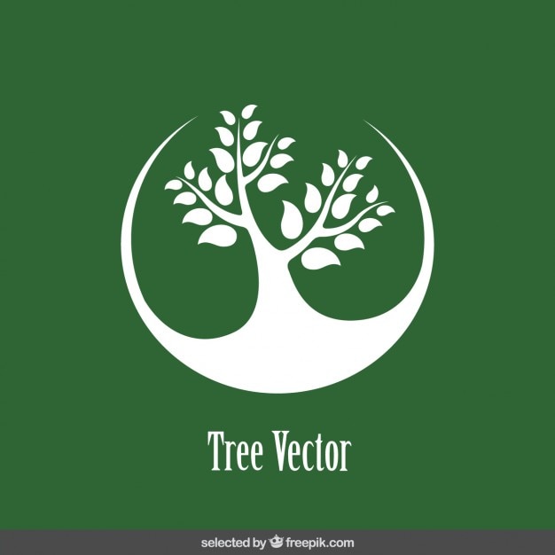 Vettore gratuito logo con albero silhouette