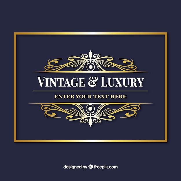 Free vector logo with vintage and luxury style