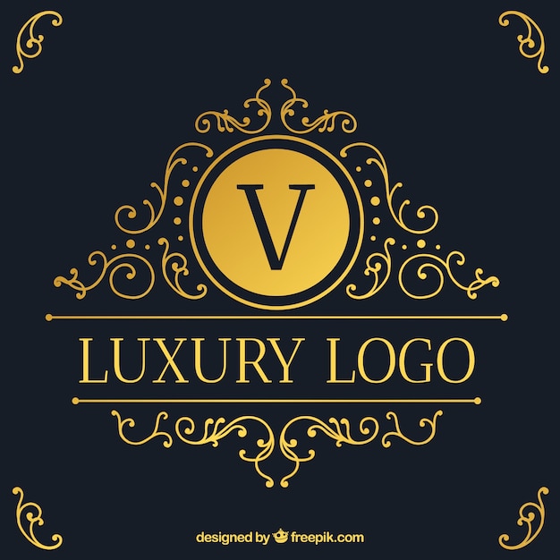 Vettore gratuito logo con stile vintage e di lusso