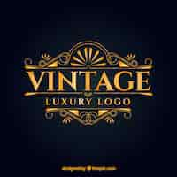 Free vector logo with vintage and luxury style