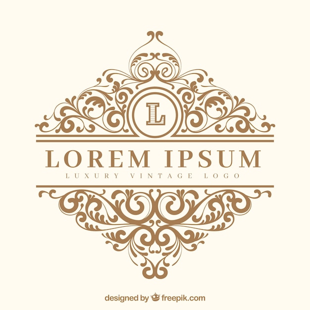 Free vector logo with vintage and luxury style