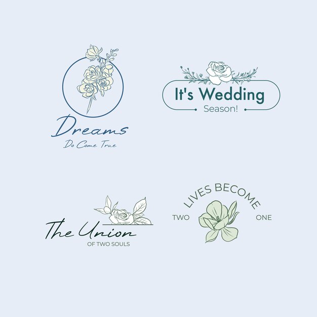 Логотип со свадебной церемонией для брендинга и значка
