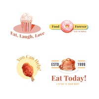 Free vector logo with world food day concept design for restaurant and branding watercolor