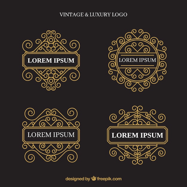 Logos collection with vintage and luxury style