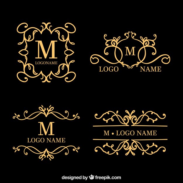 Logos collection with vintage and luxury style