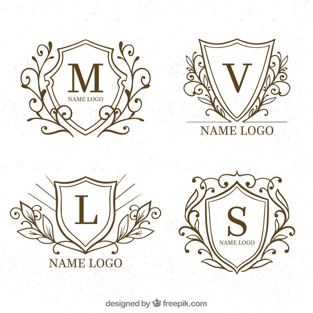 Logos collection with vintage and luxury style