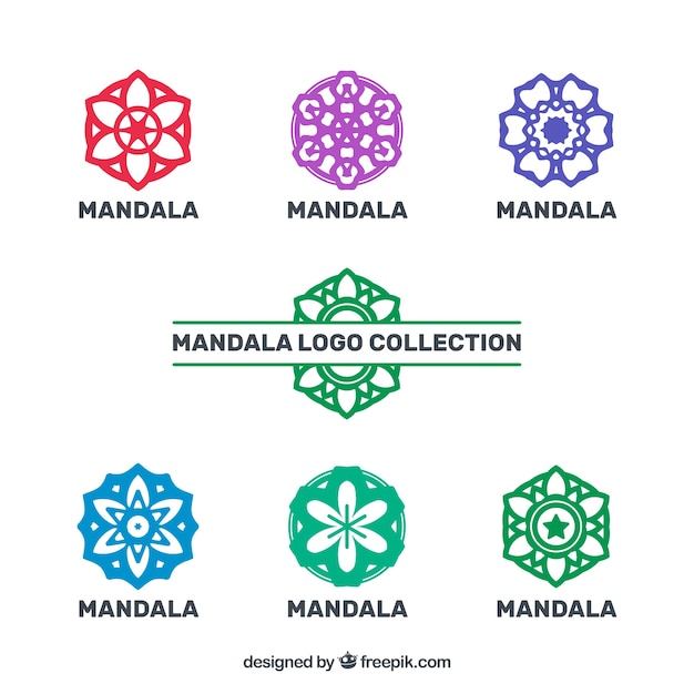 Logos of colorful mandalas