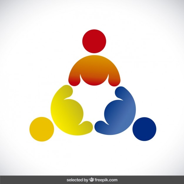 Бесплатное векторное изображение Логотип сделан с трех человеческих аватаров