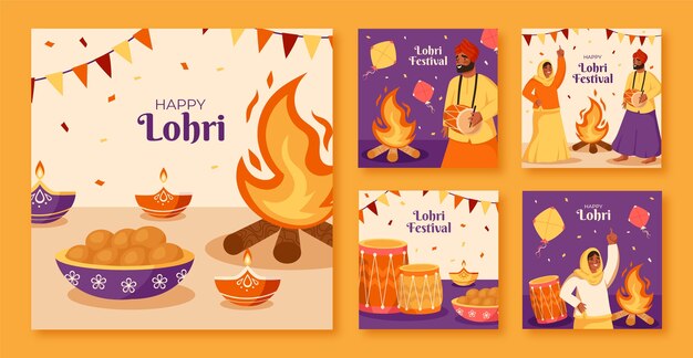 Шаблон instagram фестиваля Lohri