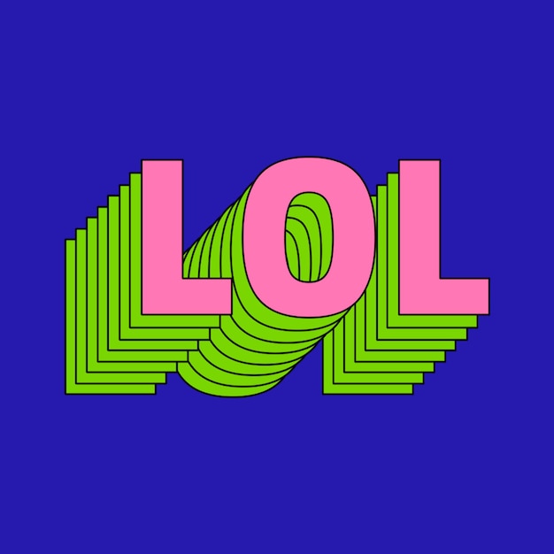 Free vector lol layered  text typography
