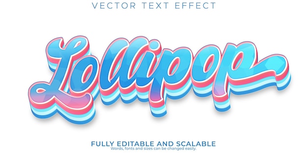 Lollipop candy text effect editable sugar and sweet text style