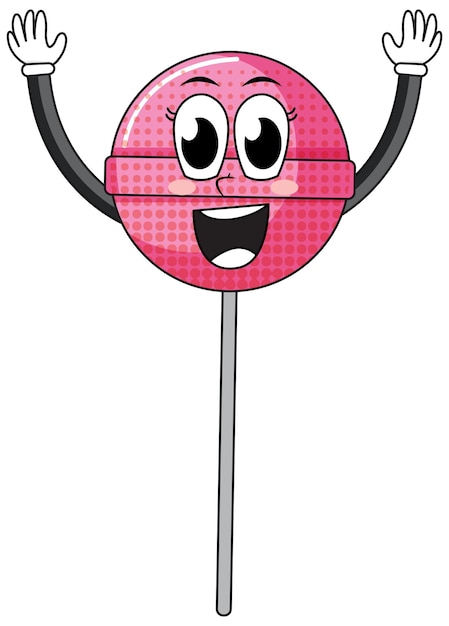 A lollipop cartoon character on white background