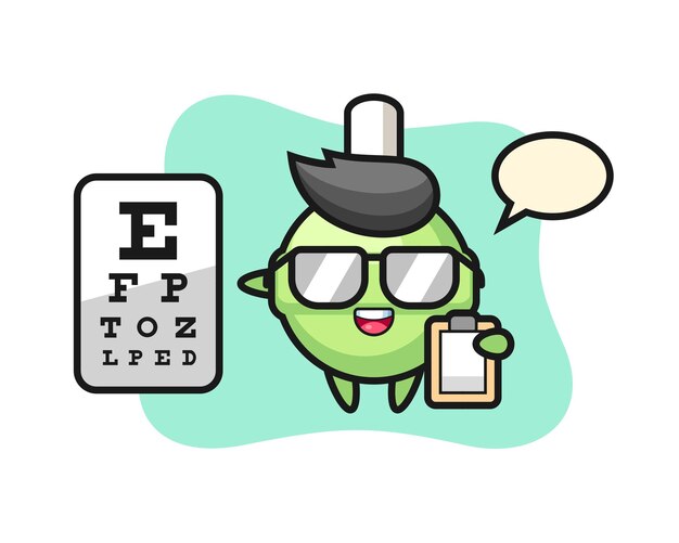眼科のイラスト 眼科医は視力ベクトルの概念をチェックします 女性の眼科医の光学眼科検査 眼科クリニックのベクターイラストです 病院での医療ビジョン 眼科治療 プレミアムベクター