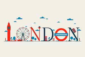 Free vector london city lettering