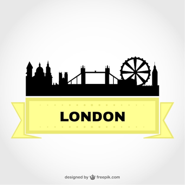 런던 도시와 노란 리본