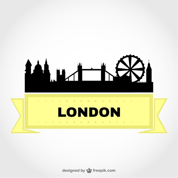 london cityscape and yellow ribbon