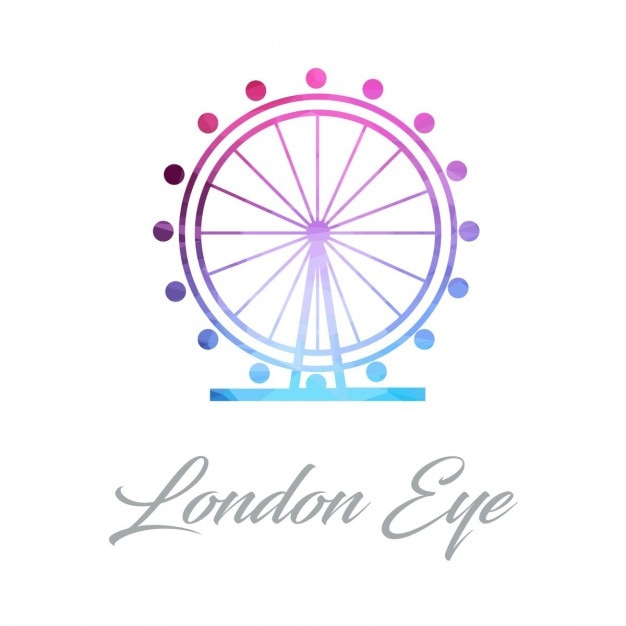 Vettore gratuito astratto logo monumento per il london eye fatta di triangoli