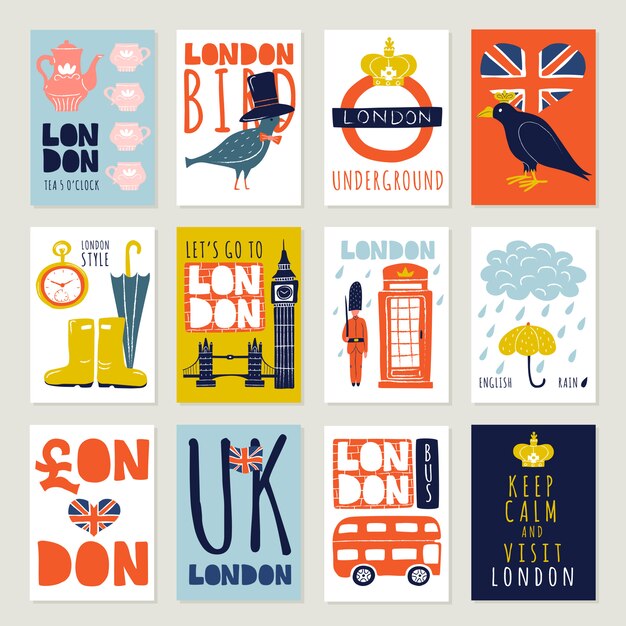 London Posters And Banners Set