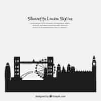 Vettore gratuito sfondo skyline di londra