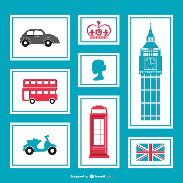 Бесплатное векторное изображение Лондон векторные символы