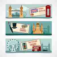 Free vector london touristic banner set