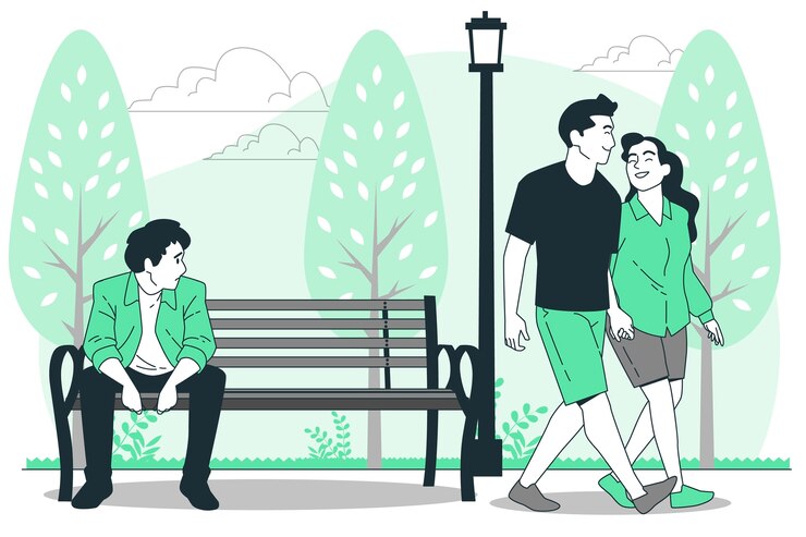Free Vector lonely illustration concept