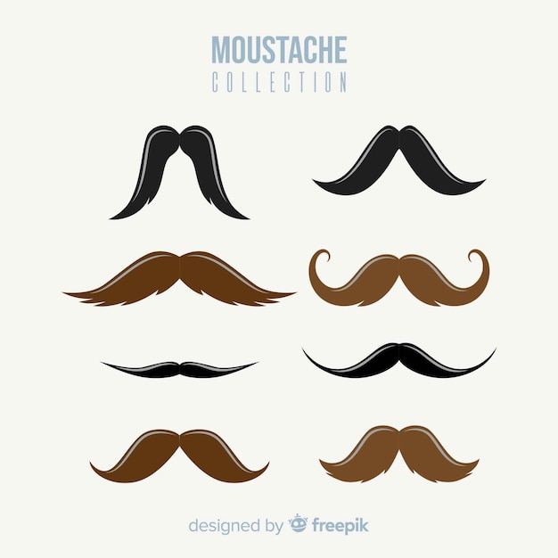 Long brunette moustache collection