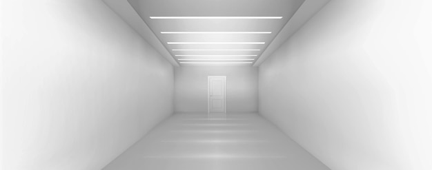 Free vector long corridor interior in hospital